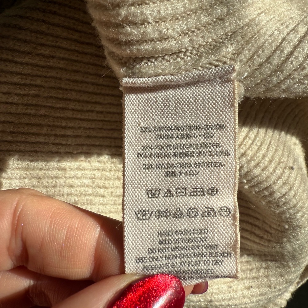 Free People Soft Beige Turtleneck Sweater - Picture 4 of 5